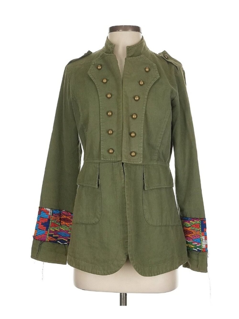 RARE Jen's Pirate Booty Embroidered Military Jacket XS| Boho Coastal Cowgirl 70s - Picture 2 of 16
